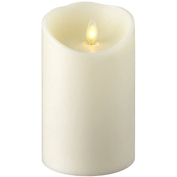 RAZ IMPORTS INC Push Flame Flameless Battery Operated LED Pillar Candle Grey 3.5x 5 for Home Décor Holiday and Gift 